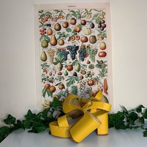 Yellow chunky platform heels